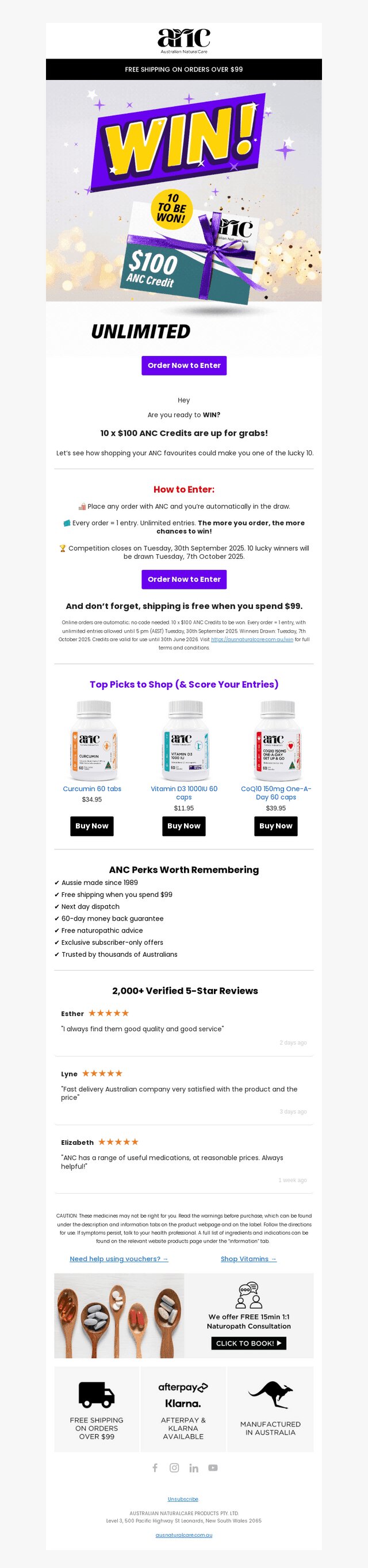 WIN $100 ANC Credits!