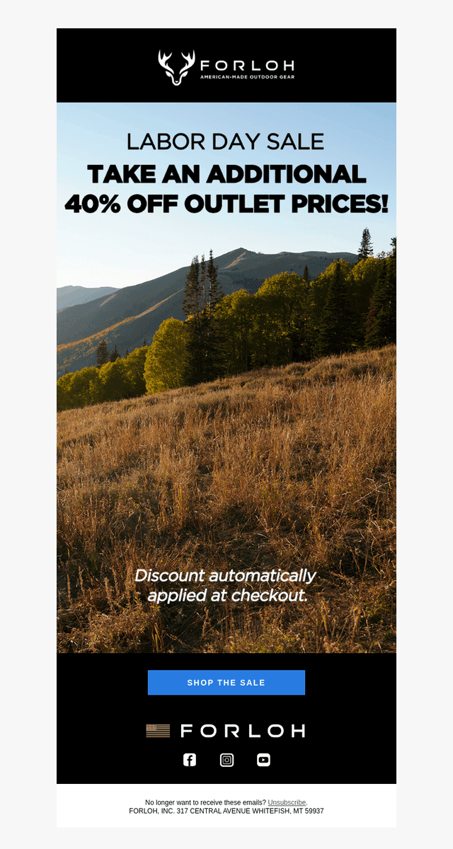 ICYMI: EXTRA 40% OFF OUTLET.