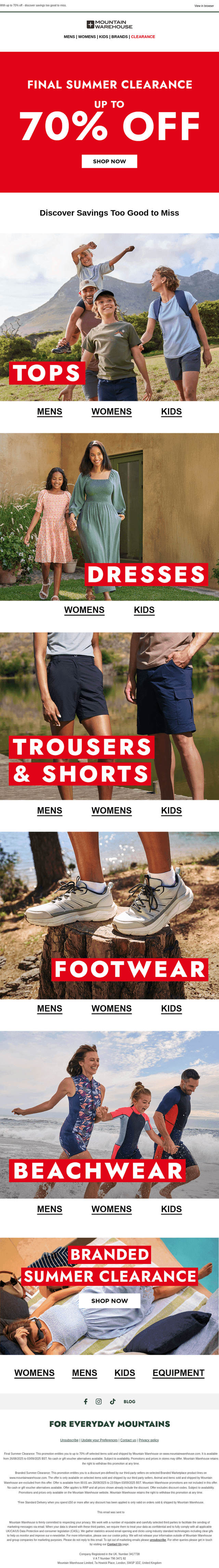 Summer Clearance - Shop Before Your Favourites Go!