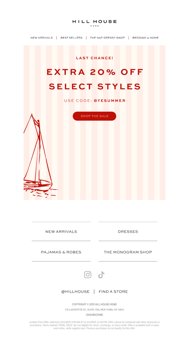 LAST CHANCE: EXTRA 20% OFF SELECT STYLES