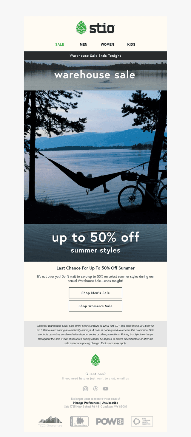 Final Day For Up To 50% Off