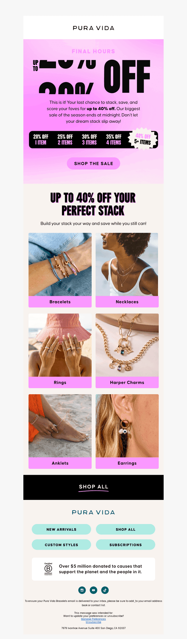 Ends Tonight! Up to 40% Off Everything