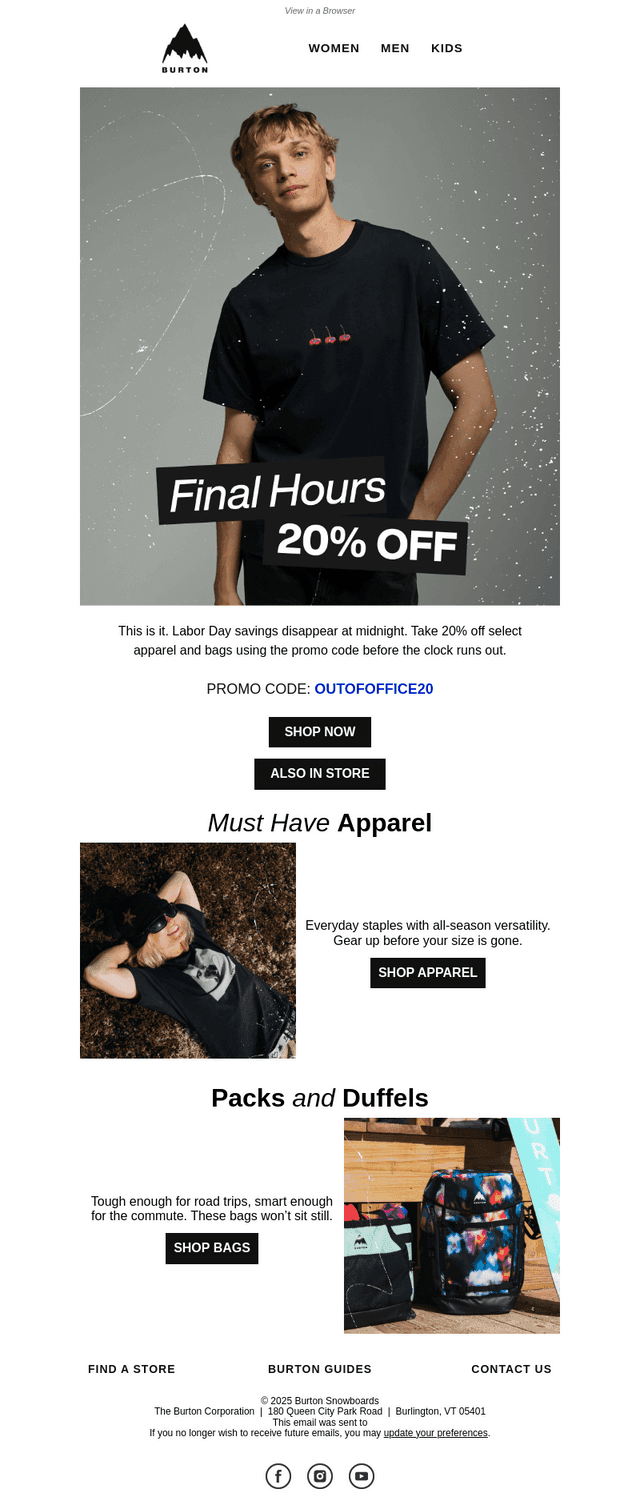 20% Off Ends at Midnight
