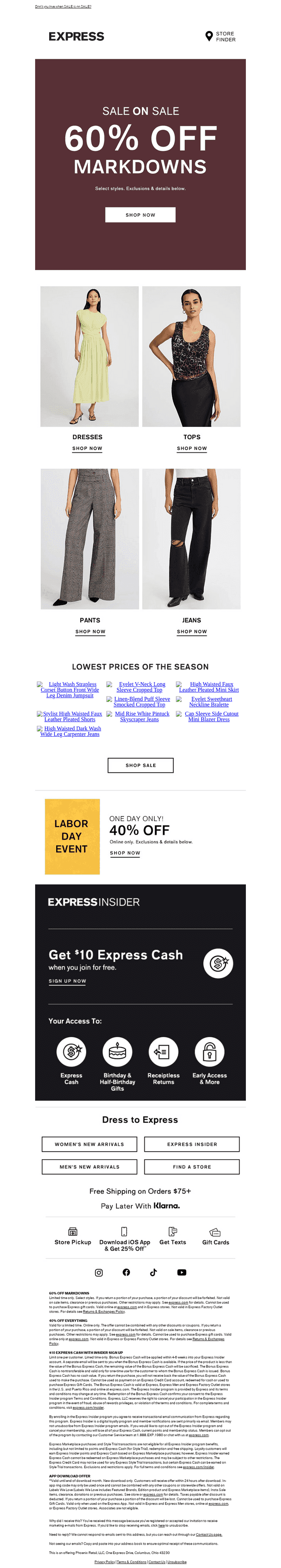 Work less, shop more: 60% OFF MARKDOWNS