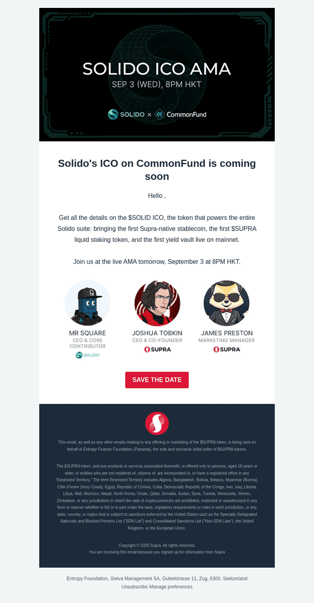 SupraOracles email from Tue, Sep 2, 2025