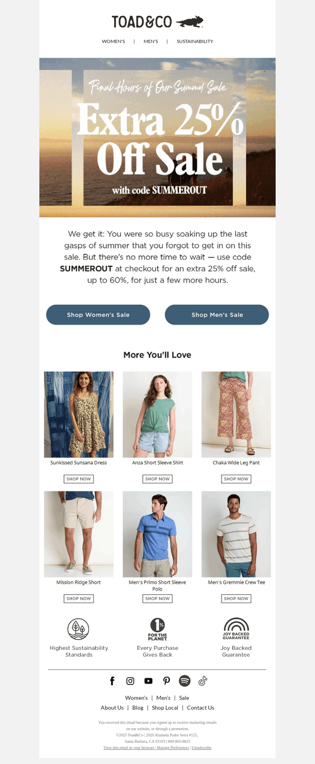Last Call! Save an Extra 25% On Summer's Best Styles
