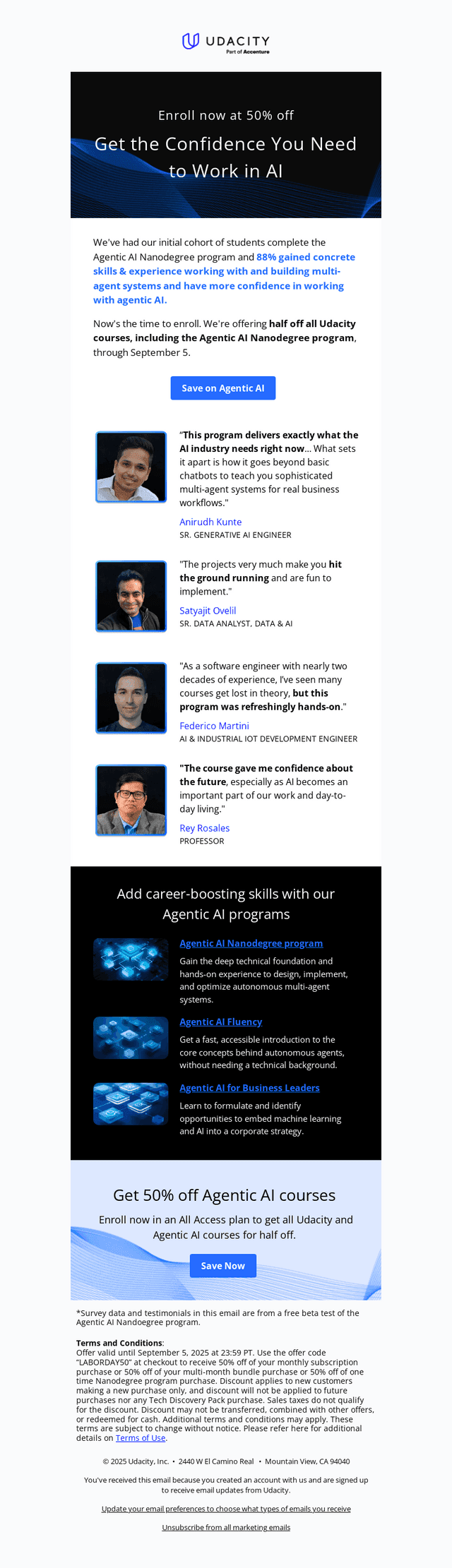 Save 50% on top rated Agentic AI Courses and more