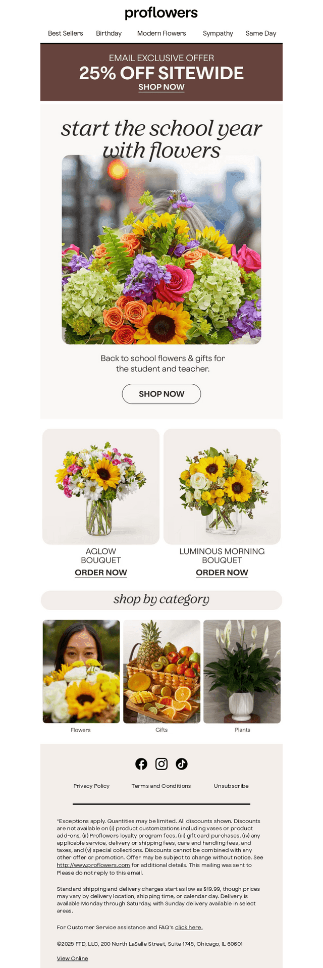 ProFlowers email from Wed, Sep 3, 2025