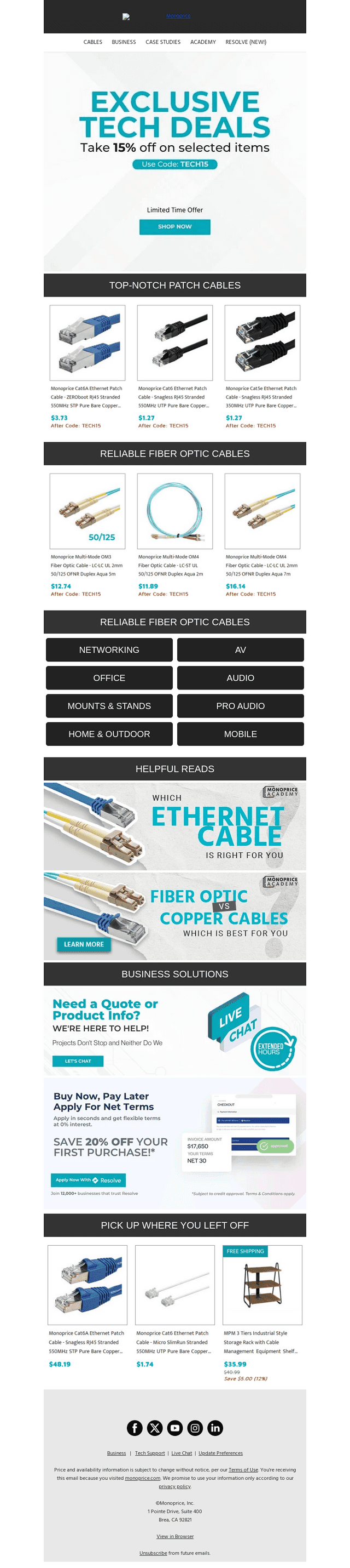 Extra Savings on Networking Cables (15% OFF!)
