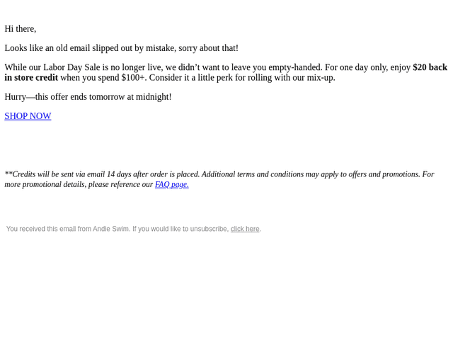 Andie email from Wed, Sep 3, 2025