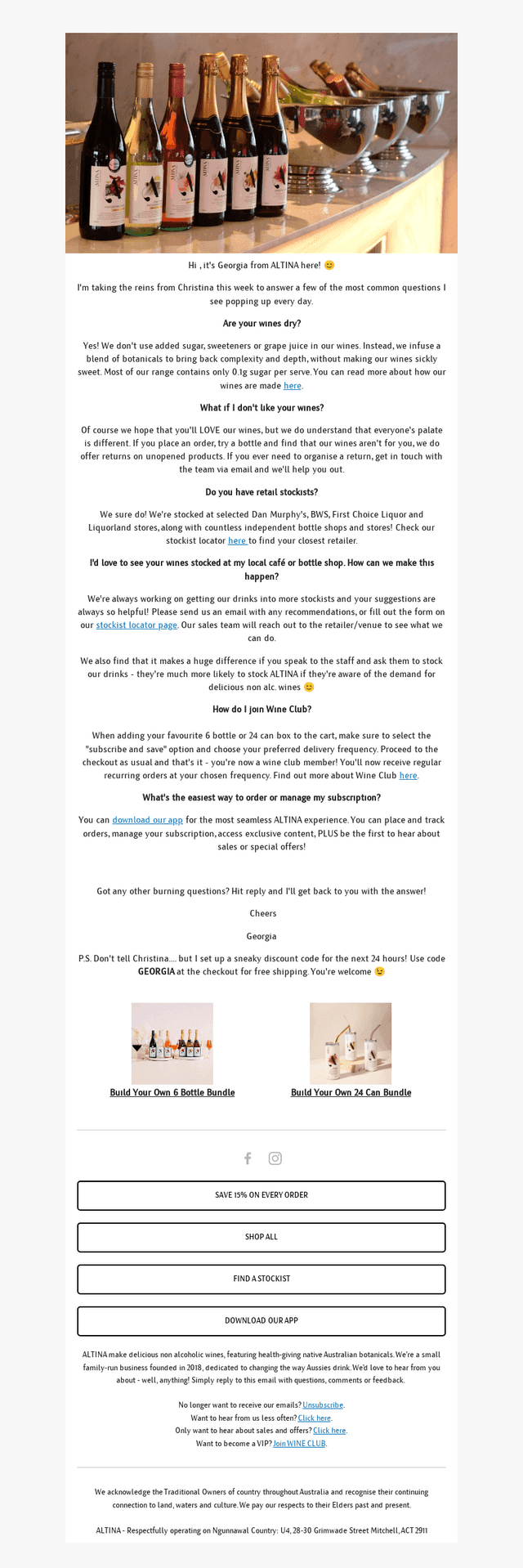 Your ALTINA FAQs answered! 🥂