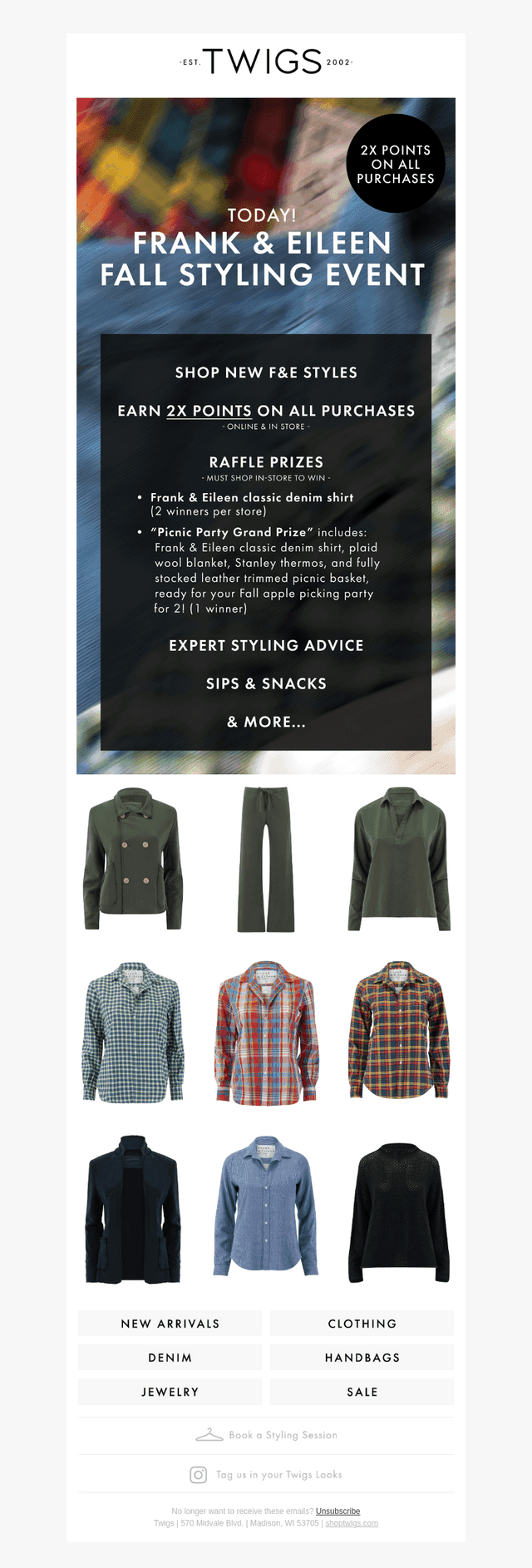 Today! 2x Points on ALL PURCHASES!