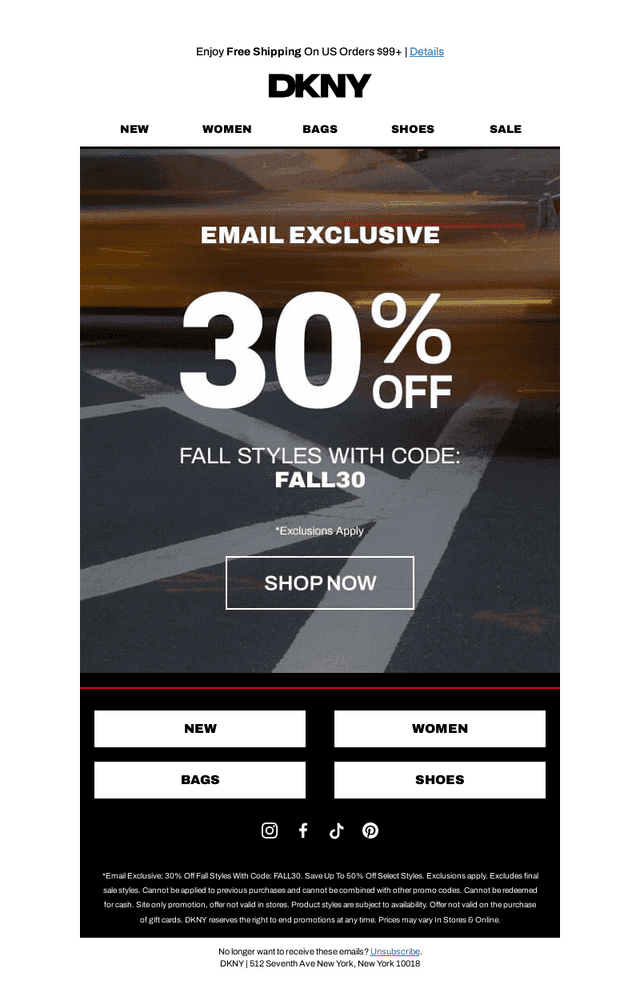 Email Exclusive: 30% Off Fall Styles