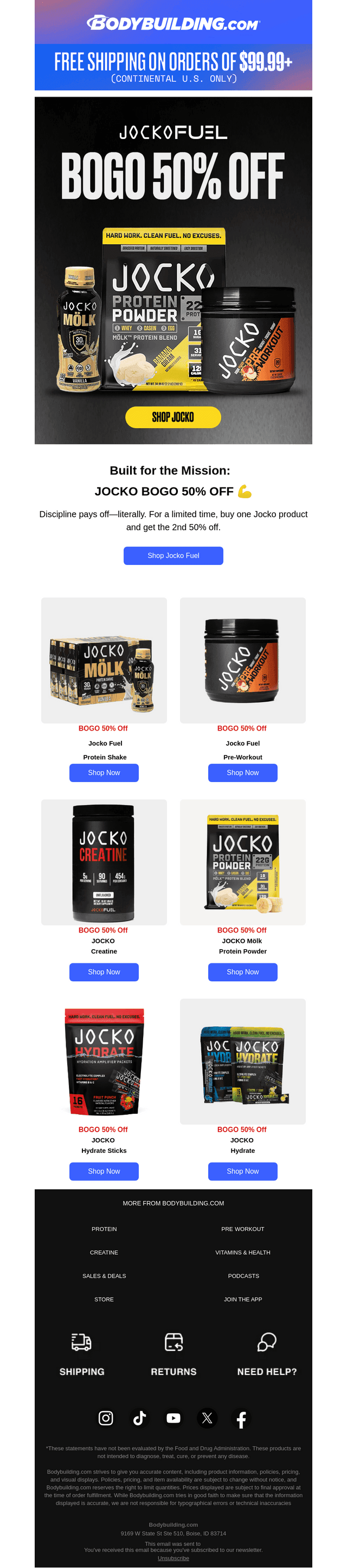 🏋️ Stack Your Jocko Fuel: BOGO 50% Off