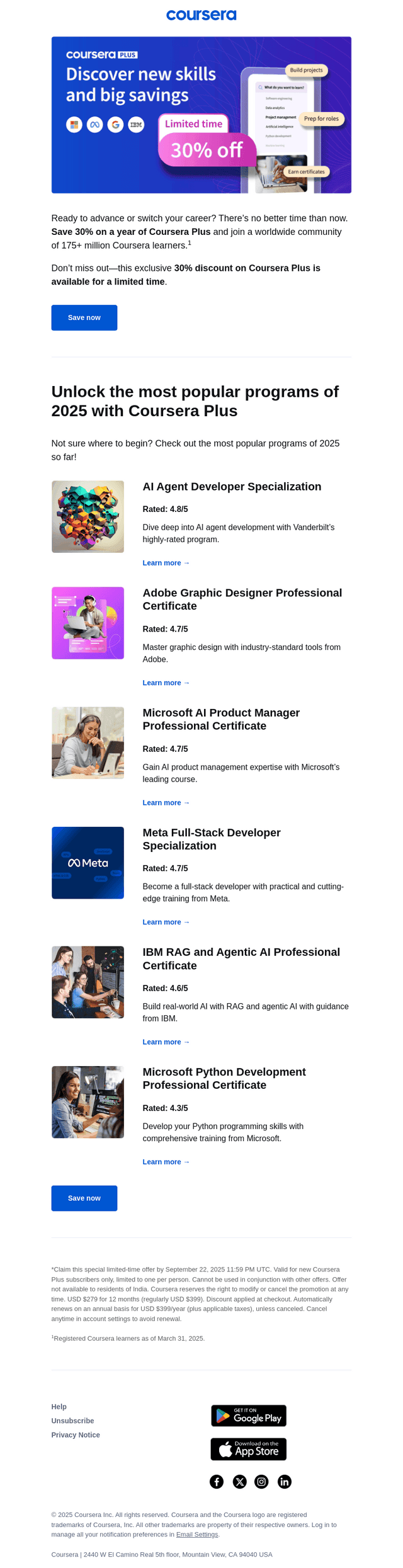 🔥 Save 30% on 2025’s top courses!