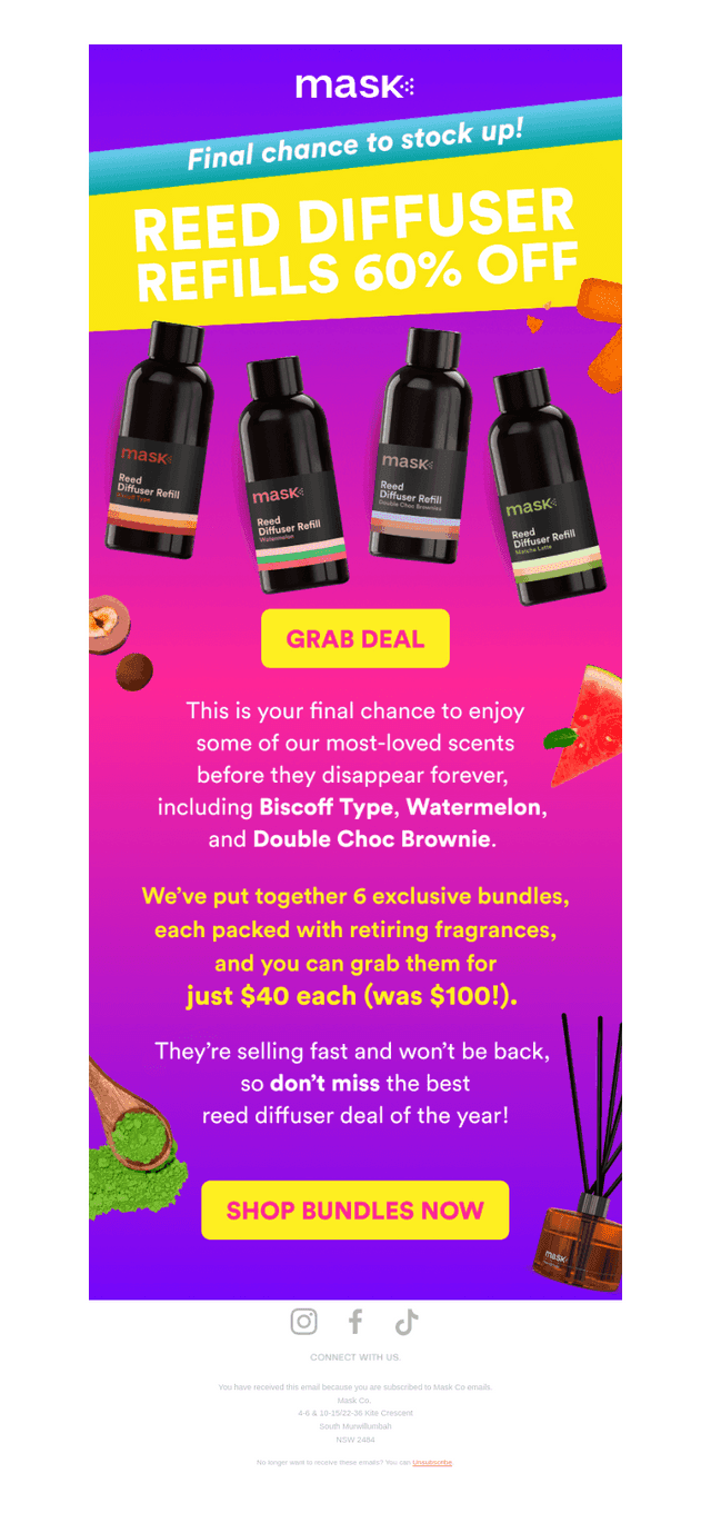 4x Reed Diffuser Refills for $40 (was $100!)