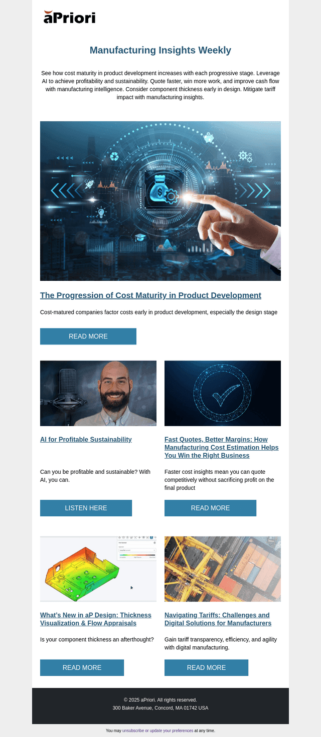 How cost mature is your product development?
