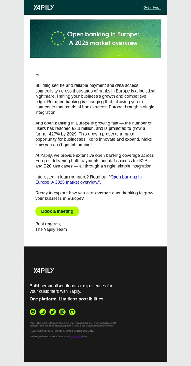 Yapily email from Fri, Sep 5, 2025