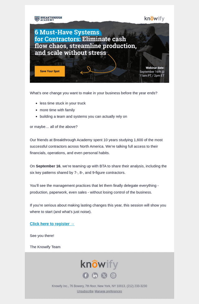 Live Webinar - Building a construction business that does the work for you