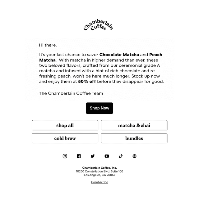 50% off Chocolate & Peach Matcha