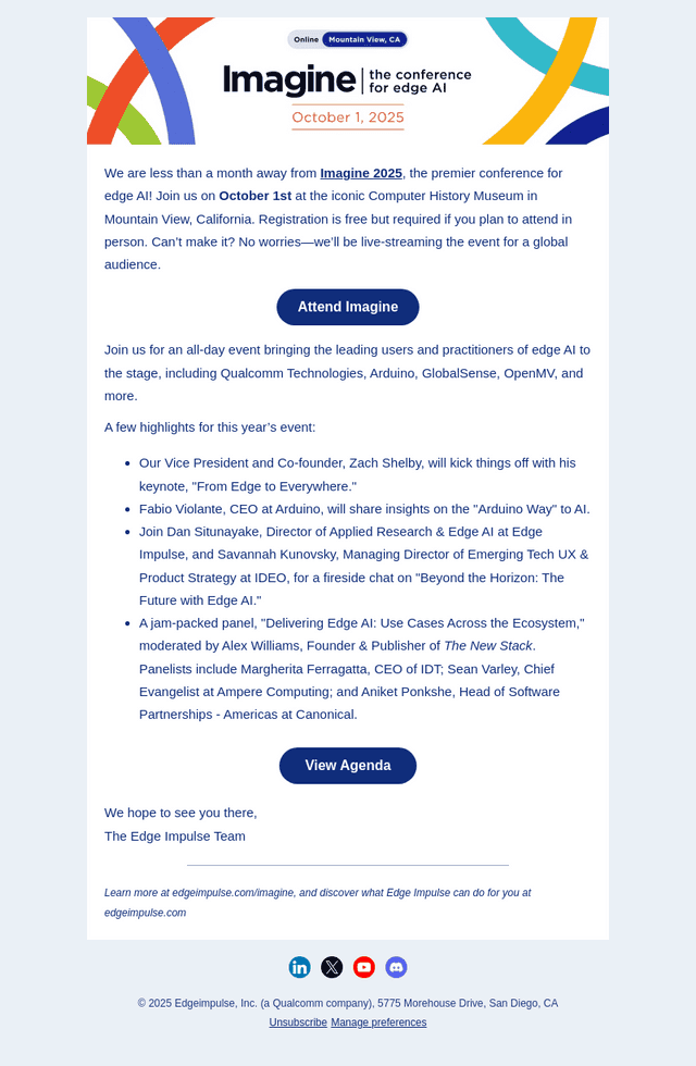 Edge Impulse email from Fri, Sep 5, 2025