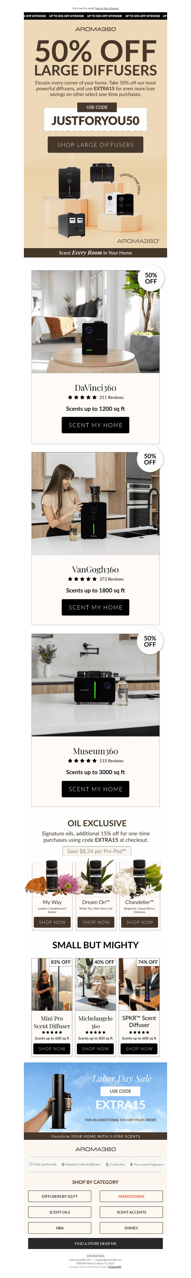 EXTENDED: 50% Off Large Diffusers