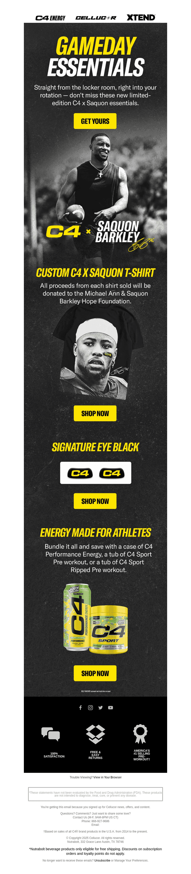 Limited Drop: C4 x Saquon Barkley Merch