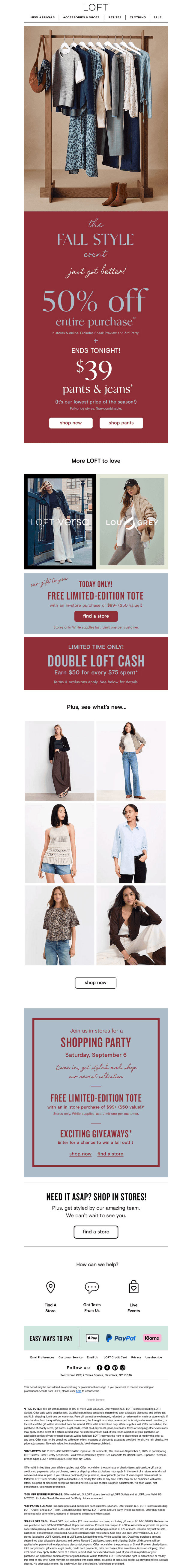 50% OFF EVERYTHING*?! Our Fall Style Event just got better