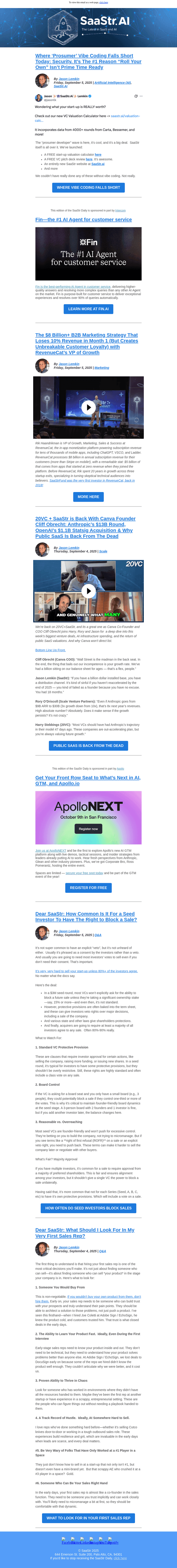 SaaStr email from Sat, Sep 6, 2025