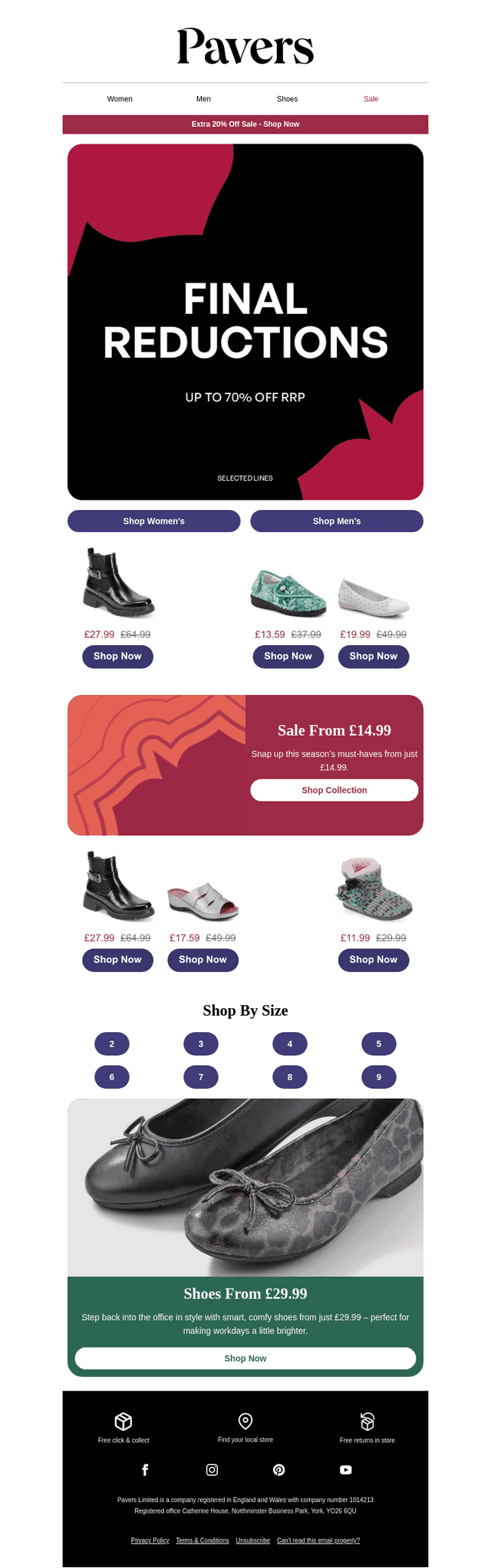 Act fast – extra 20% off final reductions live!