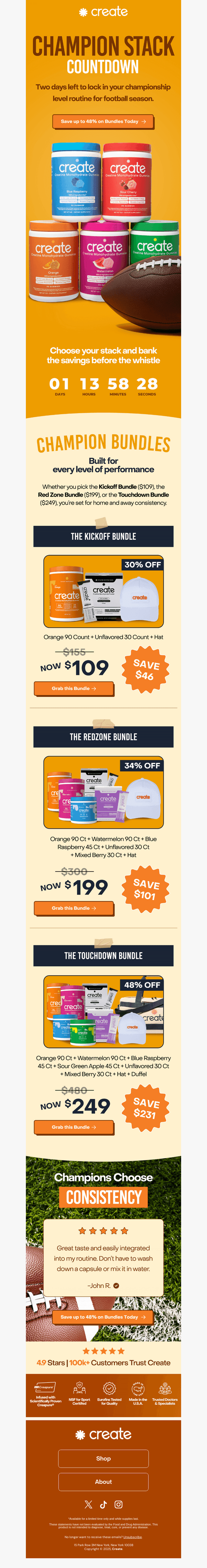 2 days left: Save up to $231 on championship stacks