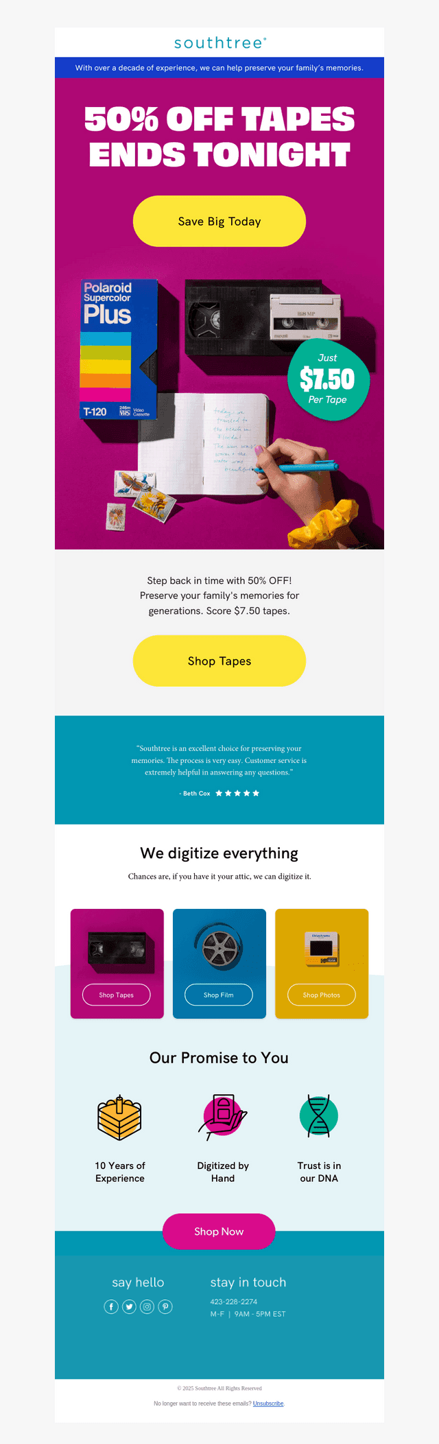 FINAL HOURS: 50% Off Tape Transfers ⏰