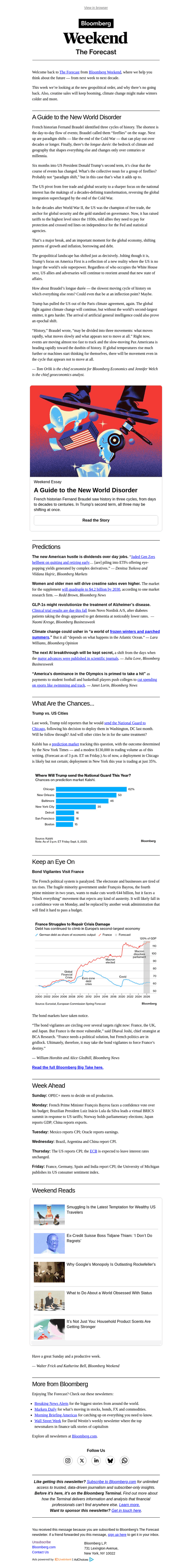 Bloomberg email from Sun, Sep 7, 2025