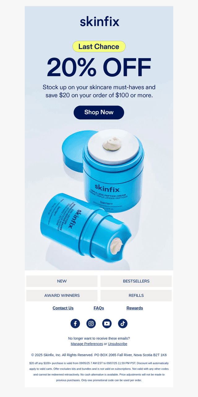 Don’t Miss $20 Off $100+