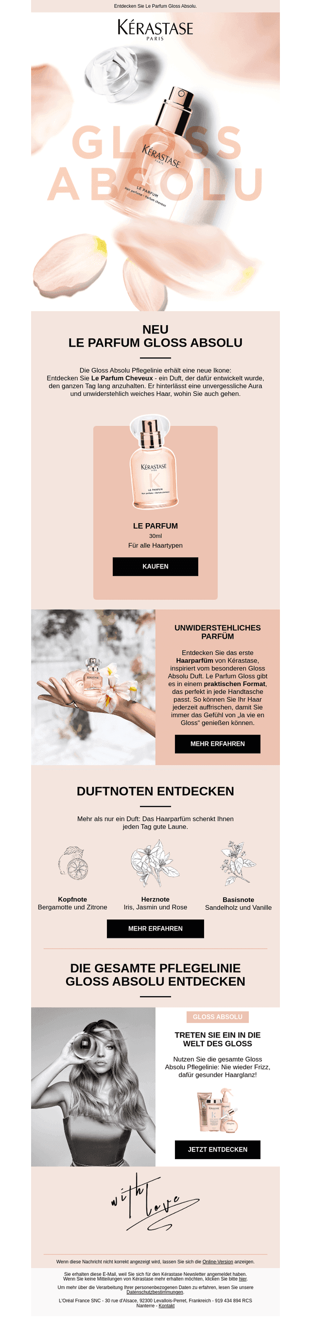Neu: das Parfüm für das haar