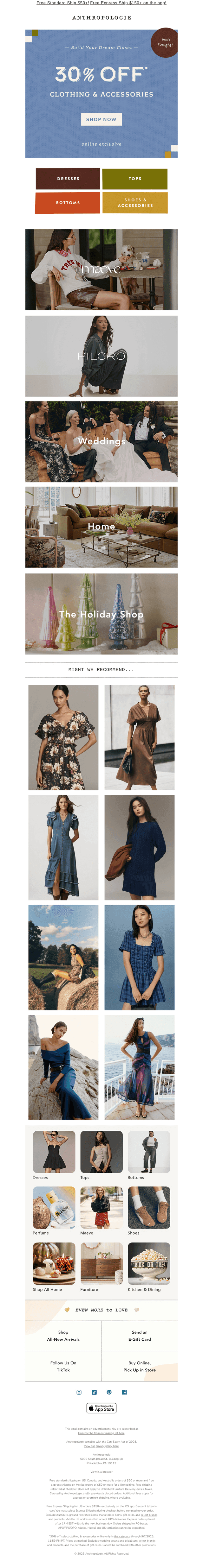 30% off 👗, 👠 & 👜 ENDS TONIGHT!