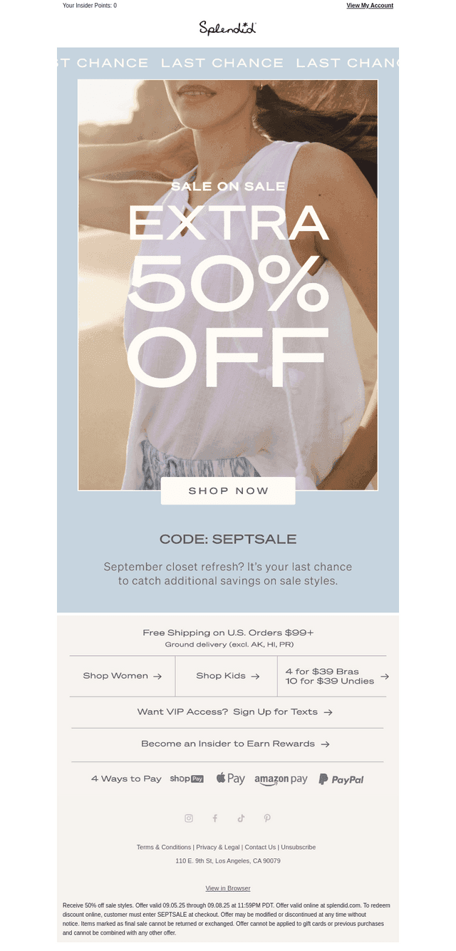 Final Hours for Extra 50% Off Sale
