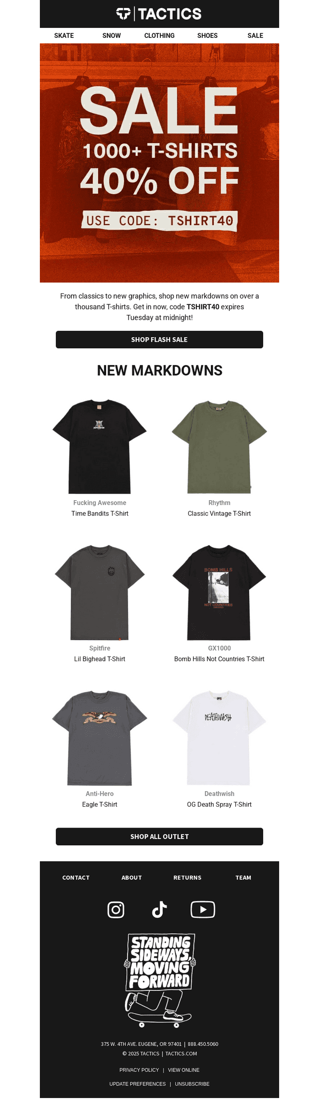 40% off 1,000+ T-SHIRTS 💥