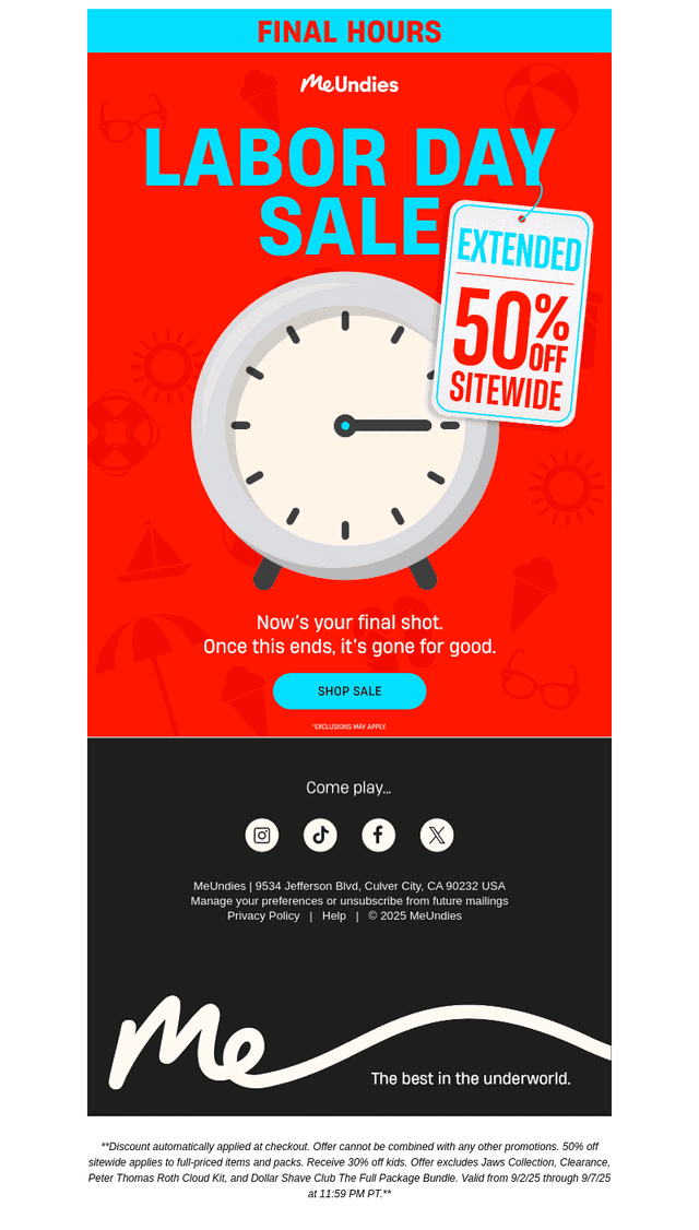 50% Off Ends Tonight
