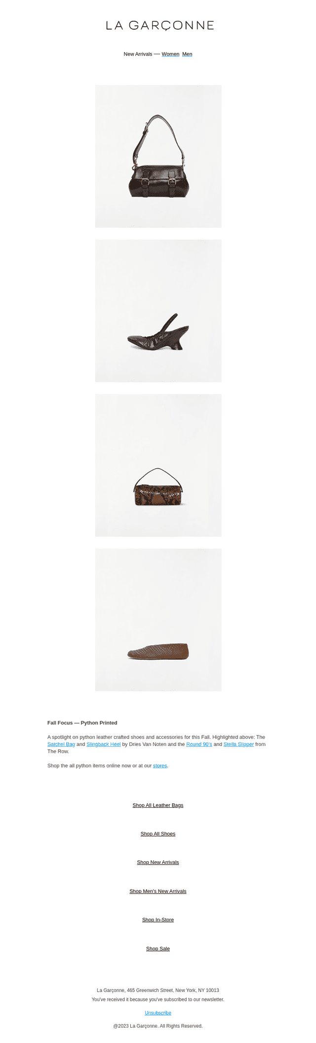 Fall Focus — Python Printed Leather Accessories + Newness to Start The Week