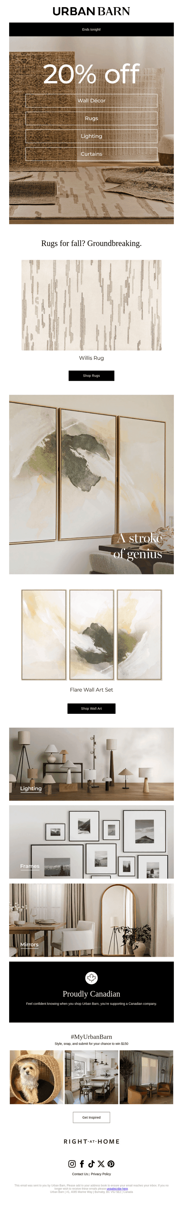 20% off wall art & more ends tonight!
