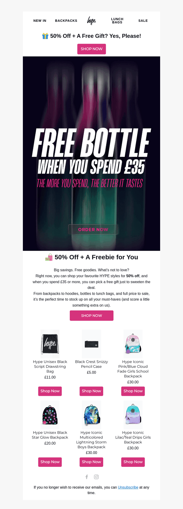 🔥 50% Off + Free Gift on £35 Spend!