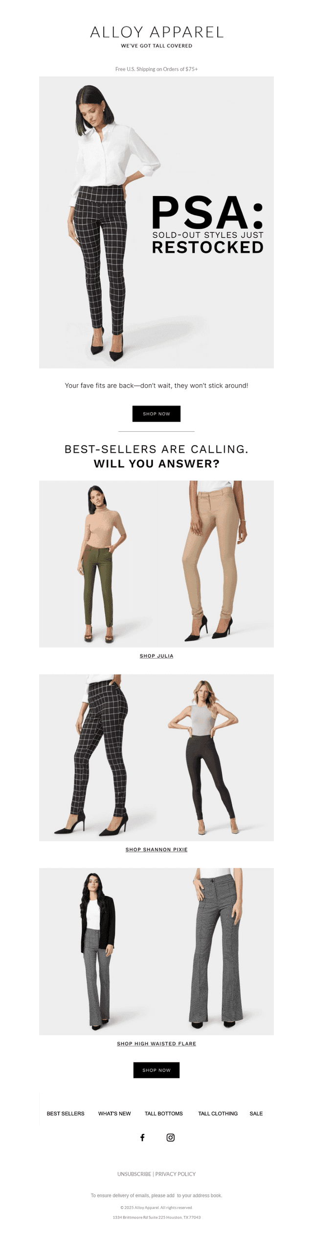 Alloy Apparel email from Tue, Sep 9, 2025