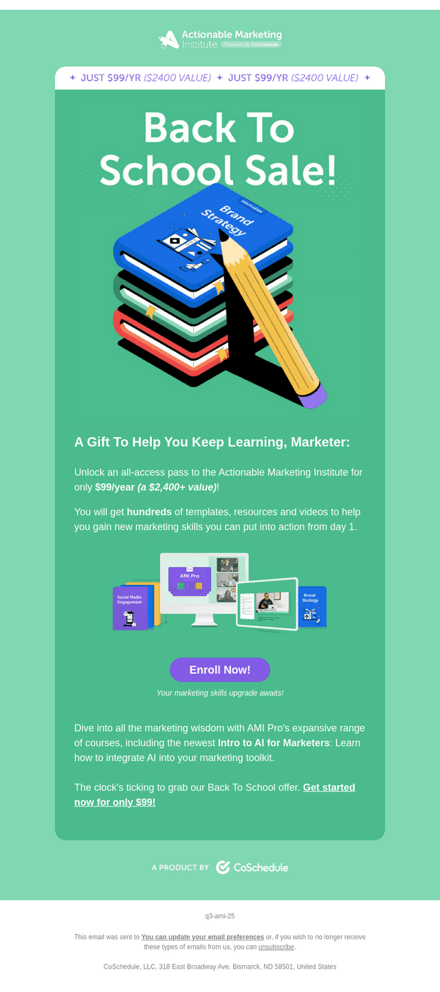 CoSchedule email from Tue, Sep 9, 2025