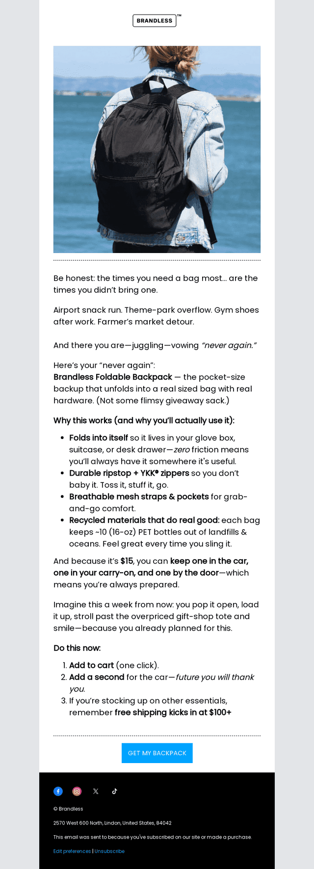 Brandless email from Tue, Sep 9, 2025