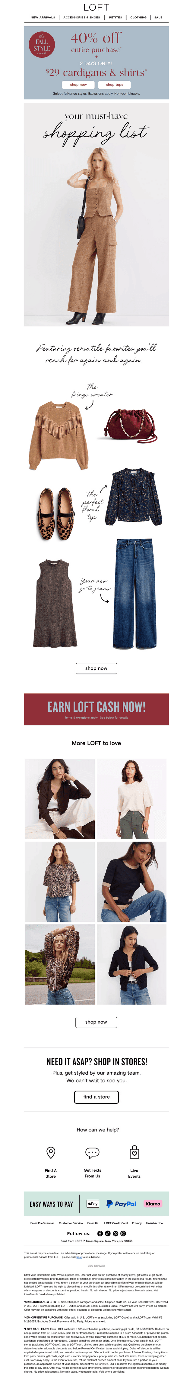 $29 cardis & shirts ends so soon