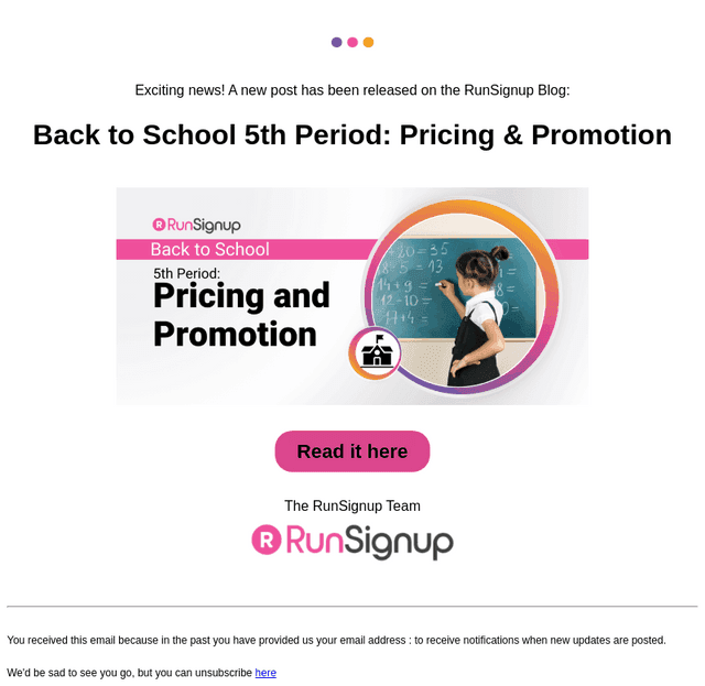 RunSignUp email from Tue, Sep 9, 2025