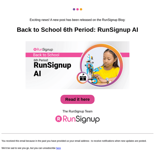 RunSignUp email from Wed, Sep 10, 2025