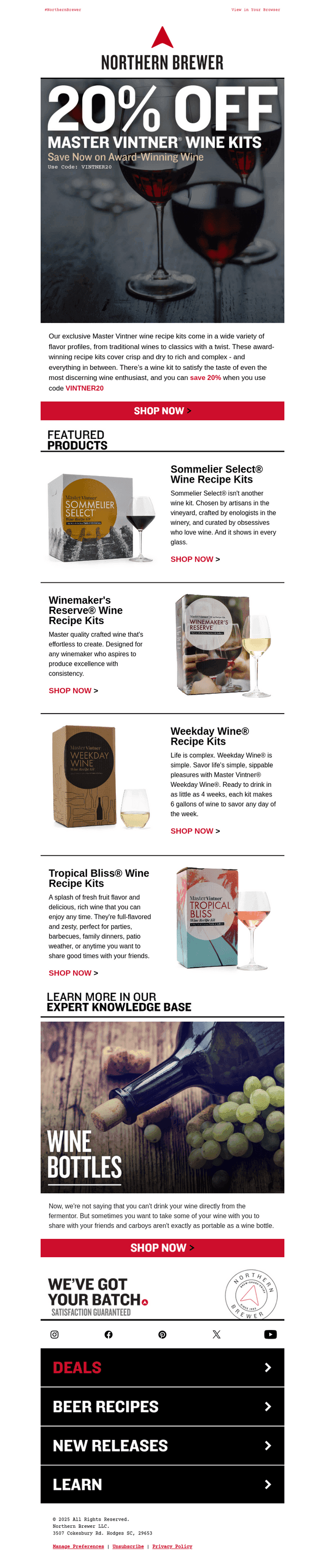 Take 20% Off All Master Vintner Wine 🍷