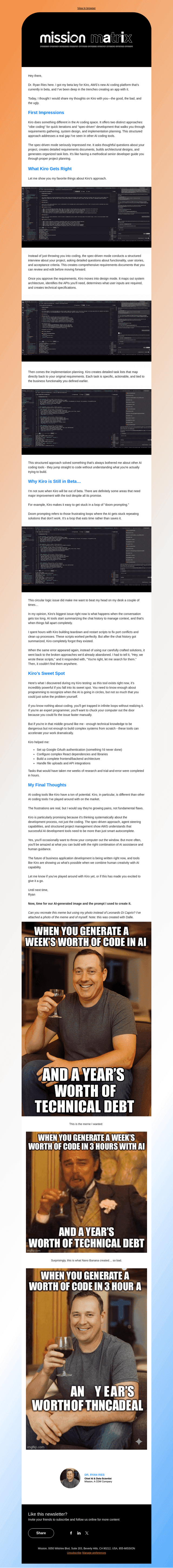 Mission Cloud Services email from Wed, Sep 10, 2025